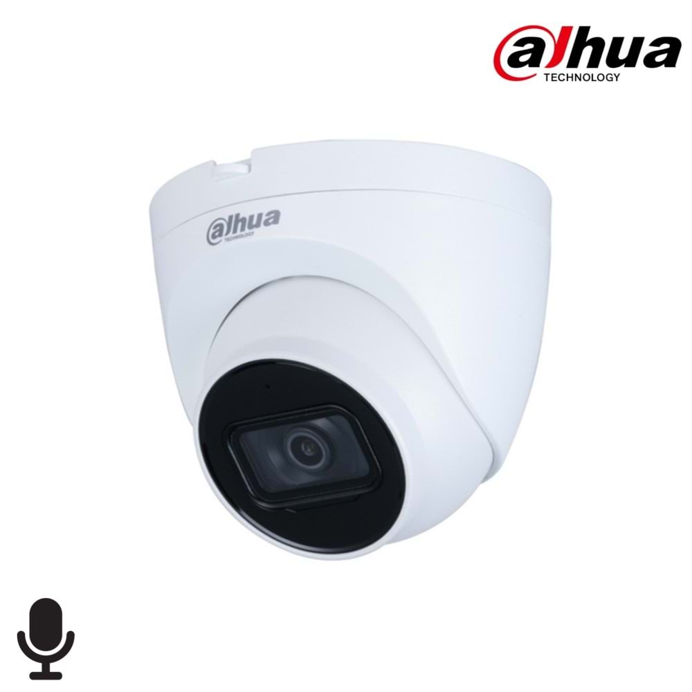 Dahua IPC-HDW1431T-AS-0280B-S2 4MP 2.8mm Starlight H265 PoE Dome IP Kamera(Sesli)(30Mt.)