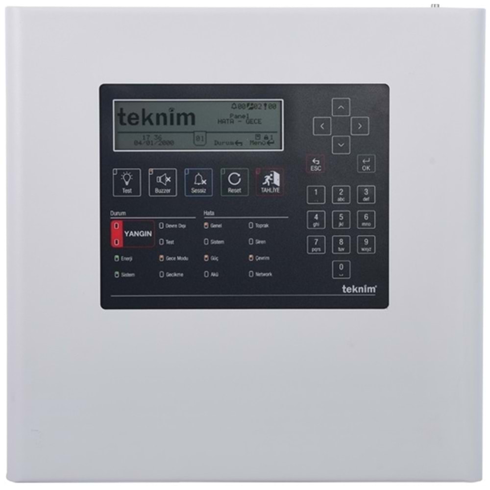 Teknim TFP-1212 Analog Adresli Yangın Alarm Paneli 2 LOOP Network Edilebilir