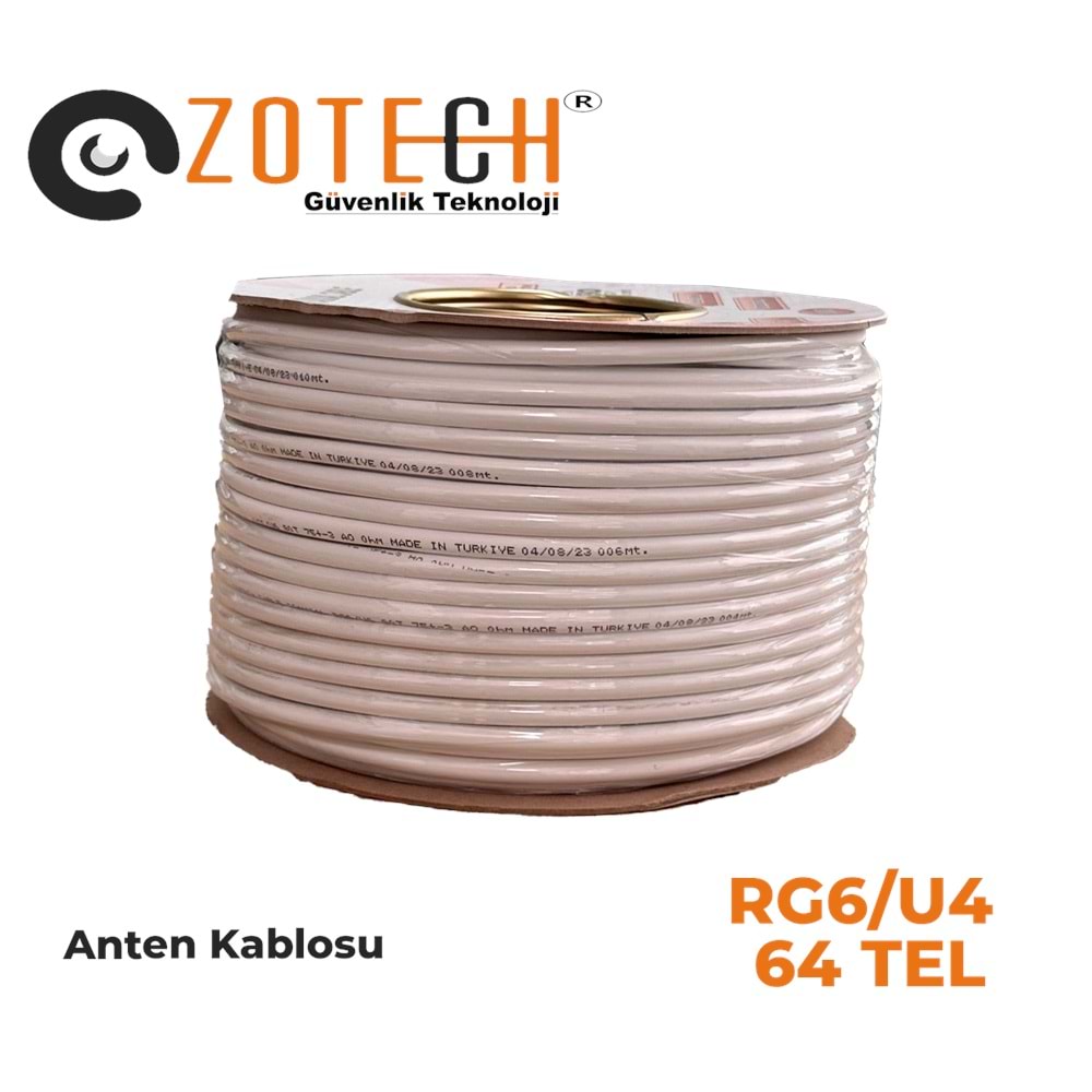 Zotech RG648100 48 TEL Uydu Anten Kablosu RG6/U4 0.90 100Metre (CCS/CU/AL)