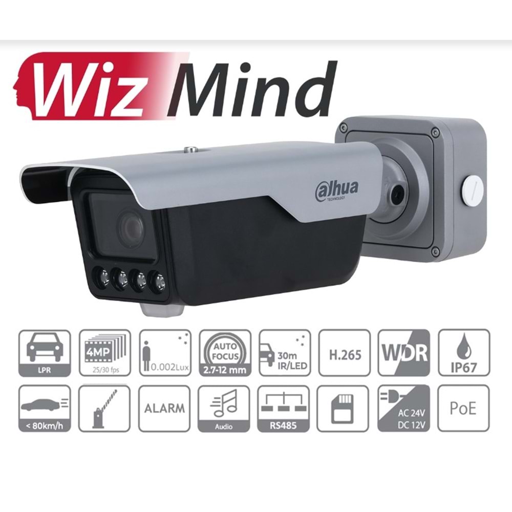 Dahua ITC413-PW4D-IZ1 4MP 2.7mm-12mm Lens Plaka Tanıma Kamerası