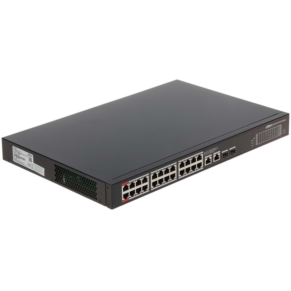 Dahua PFS3228-24GT-360 24 Port GigaBit 24 Port PoE 360W +2 Port SFP +2 Port GigaBit Uplink