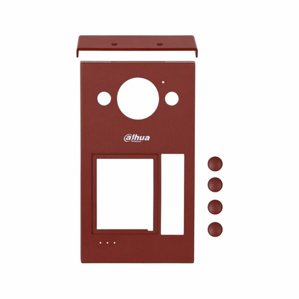 Dahua VTM58 Villa zil paneli aksesuarı (kapak+yağmur koruma+ tuş +vida deliği etiketi ) Kırmızı Kahverengi