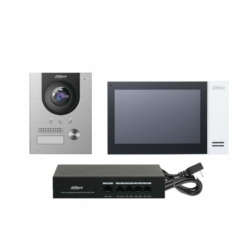Dahua KTP01-S2(F) IP Villa Dış Mekan İstasyonu ve İç Mekan Monitörü (Set)