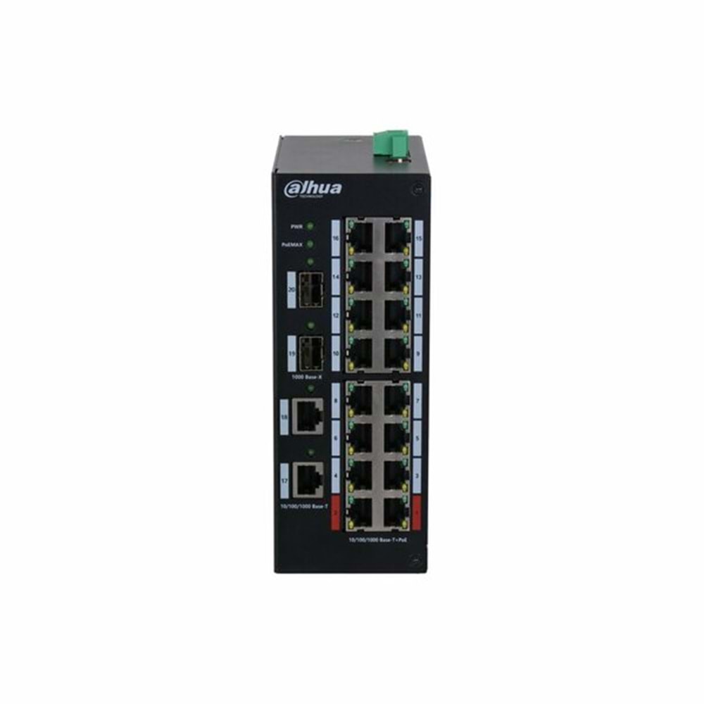 Dahua HS3220-16GT-190 - 20 Bağlantı Noktalı Gigabit Anahtar, 16 Bağlantı Noktalı PoE