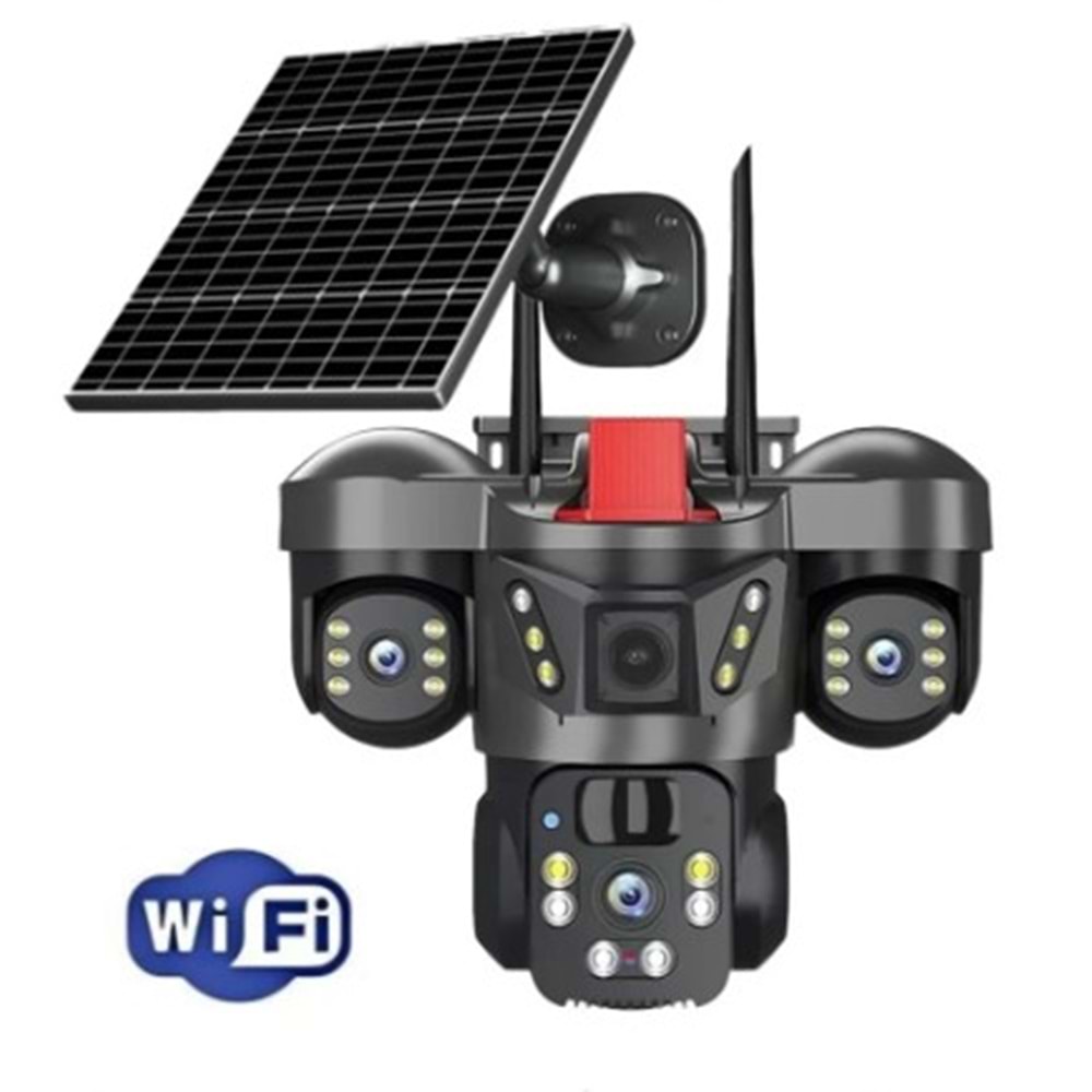 X5 Tech RX-66WS Wifi Solar Smart 3+3+3mp Pt Kamera