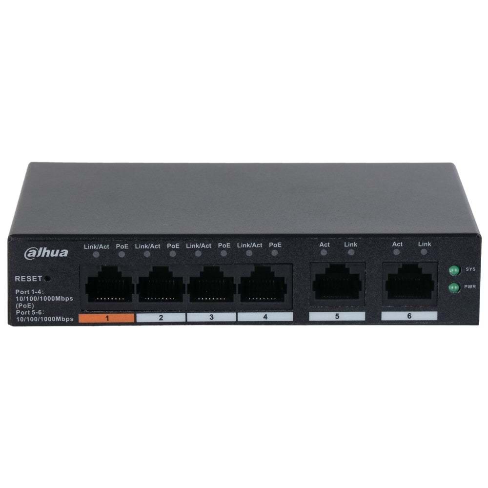 Dahua CS4006-4GT-60 6-Port Yönetilebilir 4-Port PoE Bulut Gigabit Switch