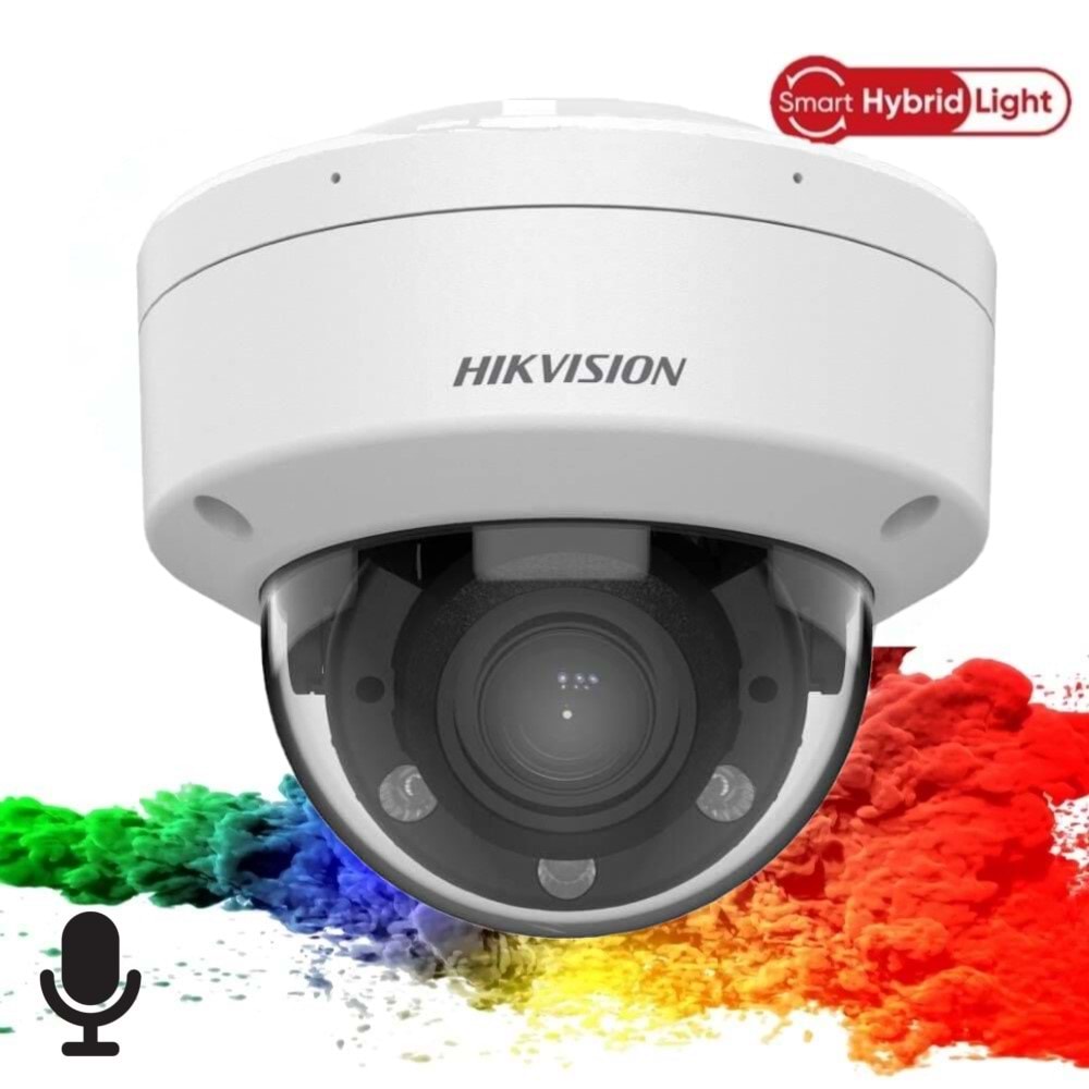 Hikvision DS-2CD1743G2-LIZSU 4MP Motorize H265+ IP Dome Kamera Smart Hybrid Light+Ses
