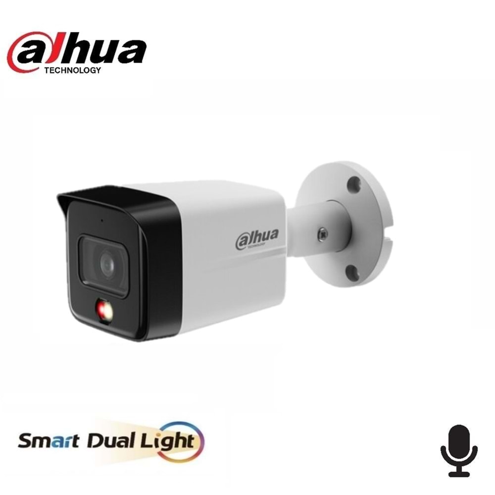 Dahua IPC-HFW1239TC1-SA-IL-0360B-S6 2MP Giriş Seviyesi Akıllı Çift Işıklı Sabit Odaklı Bullet Ağ Kamerası
