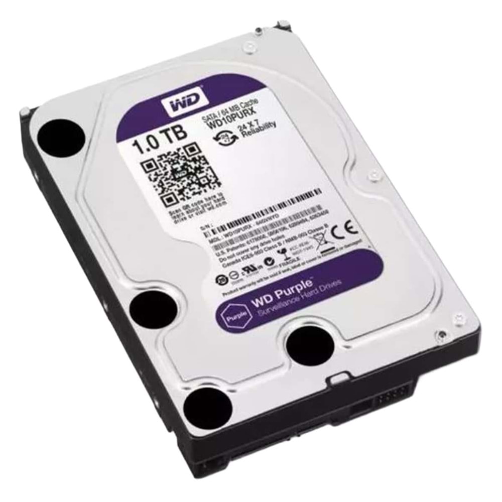 WD Purple 1TB 3,5 Inc WD10PURX Sata 7/24 Güvenlik Disk(2Yıl İade Garanti)
