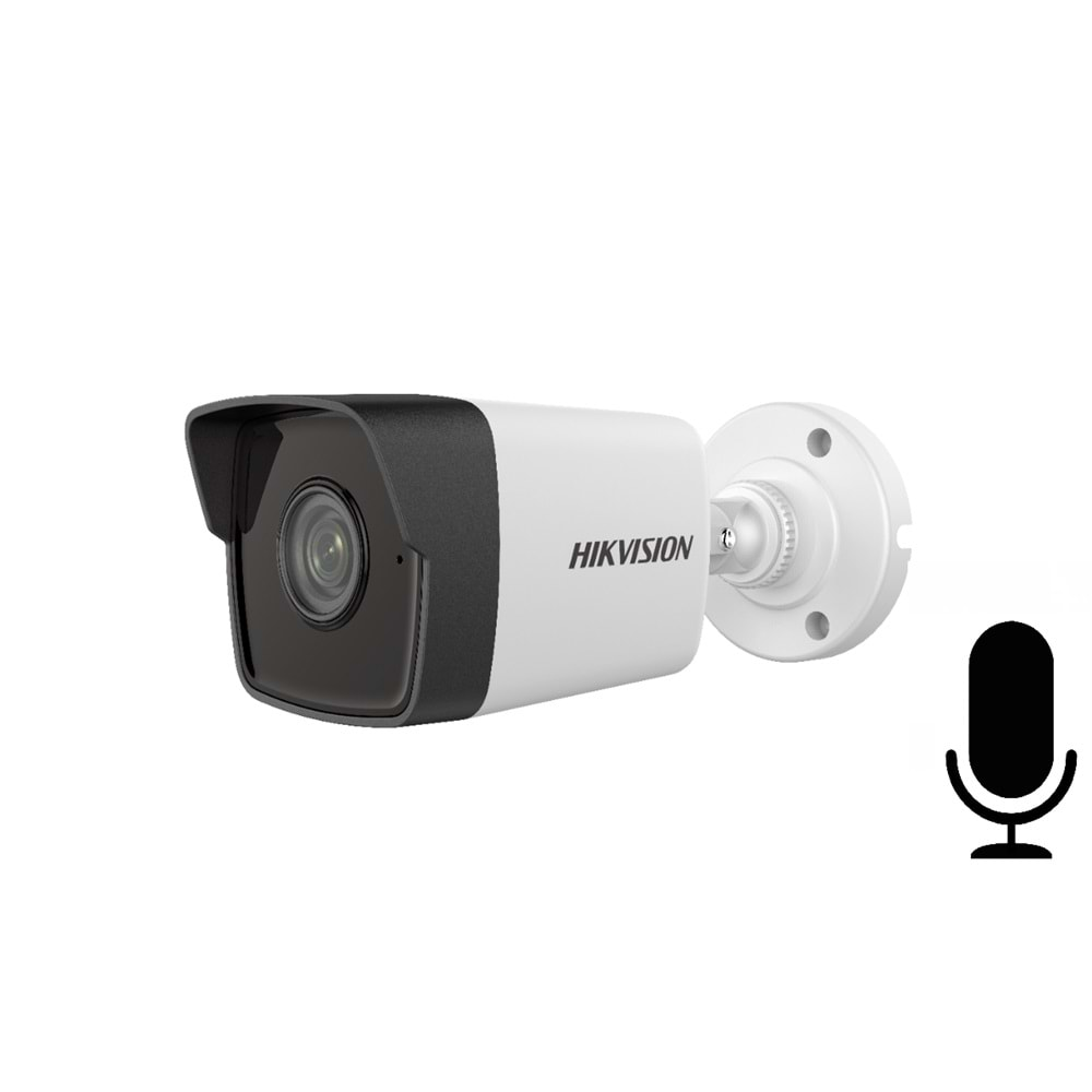 Hikvision DS-2CD1043G0-IUF 4MP 2.8mm PoE H265+IP Bullet Kamera(Sesli)(30Mt)