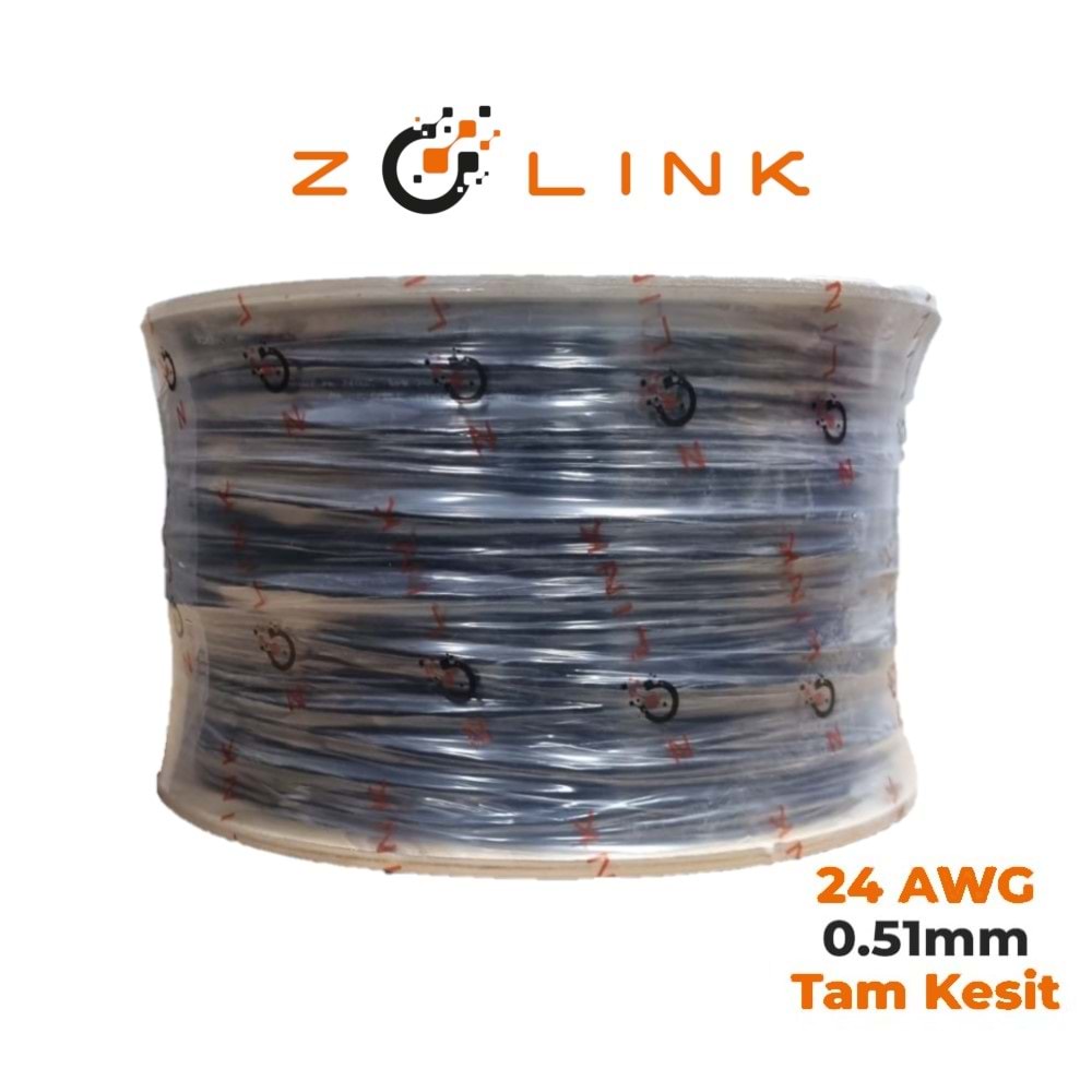 Zotech Zolink 6124305 24Awg (PE)Siyah Dış Ortam Cat6 Kablo 0,51mm U-UTP Kasnak(305Mt)