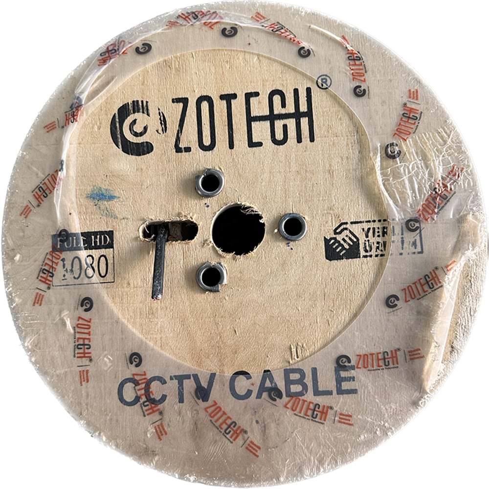 Zotech 2105500 2+1 (PE) Dış Ortam CCA CCTV Kablo 0,50mm 500Metre Kasnak(16x0,18)