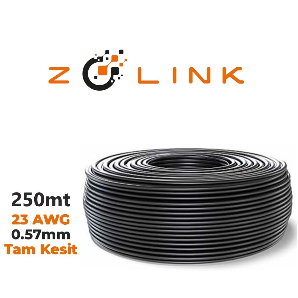 Zotech Zolink 6123250 23Awg (PE)Siyah Dış Ortam Cat6 Kablo 0,57mm U-UTP (250Mt)