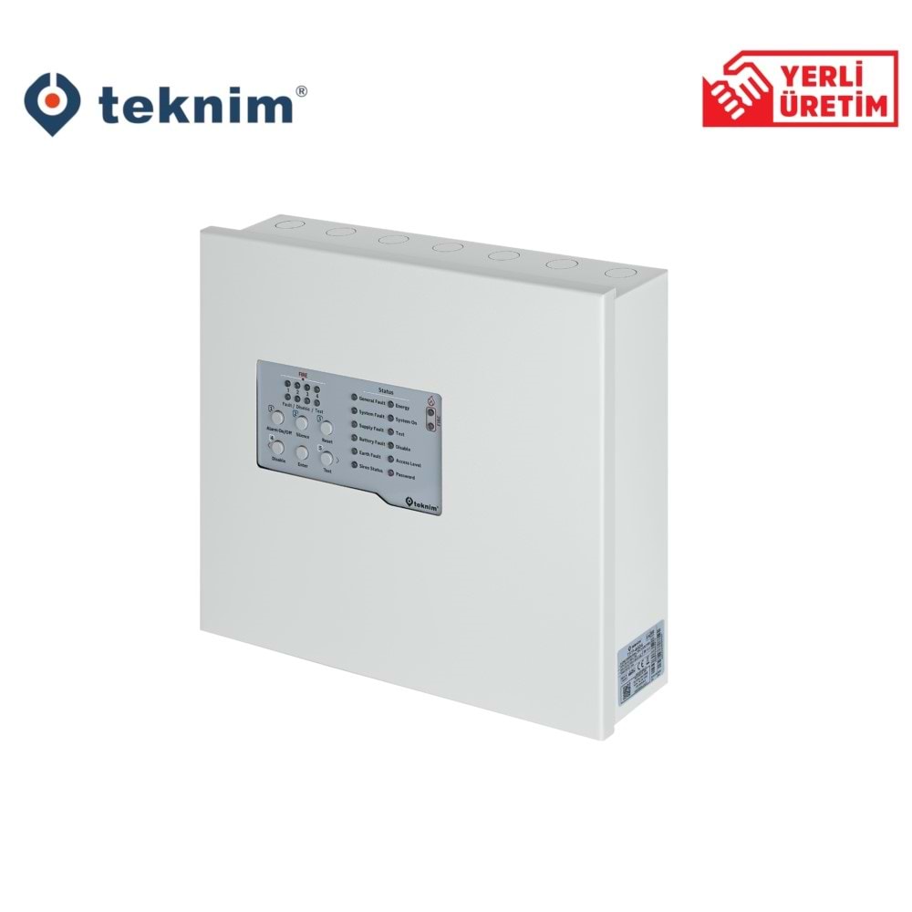 Teknim TFP-4404 4 Bölgeli Konvansiyonel Yangın Alarm Paneli Metal Kasa