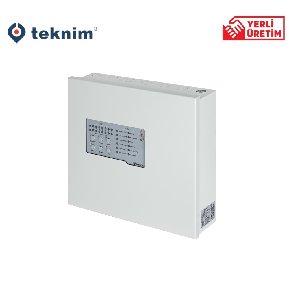 Teknim TFP-4408 8 Bölgeli Konvansiyonel Yangın Alarm Paneli Metal Kasa