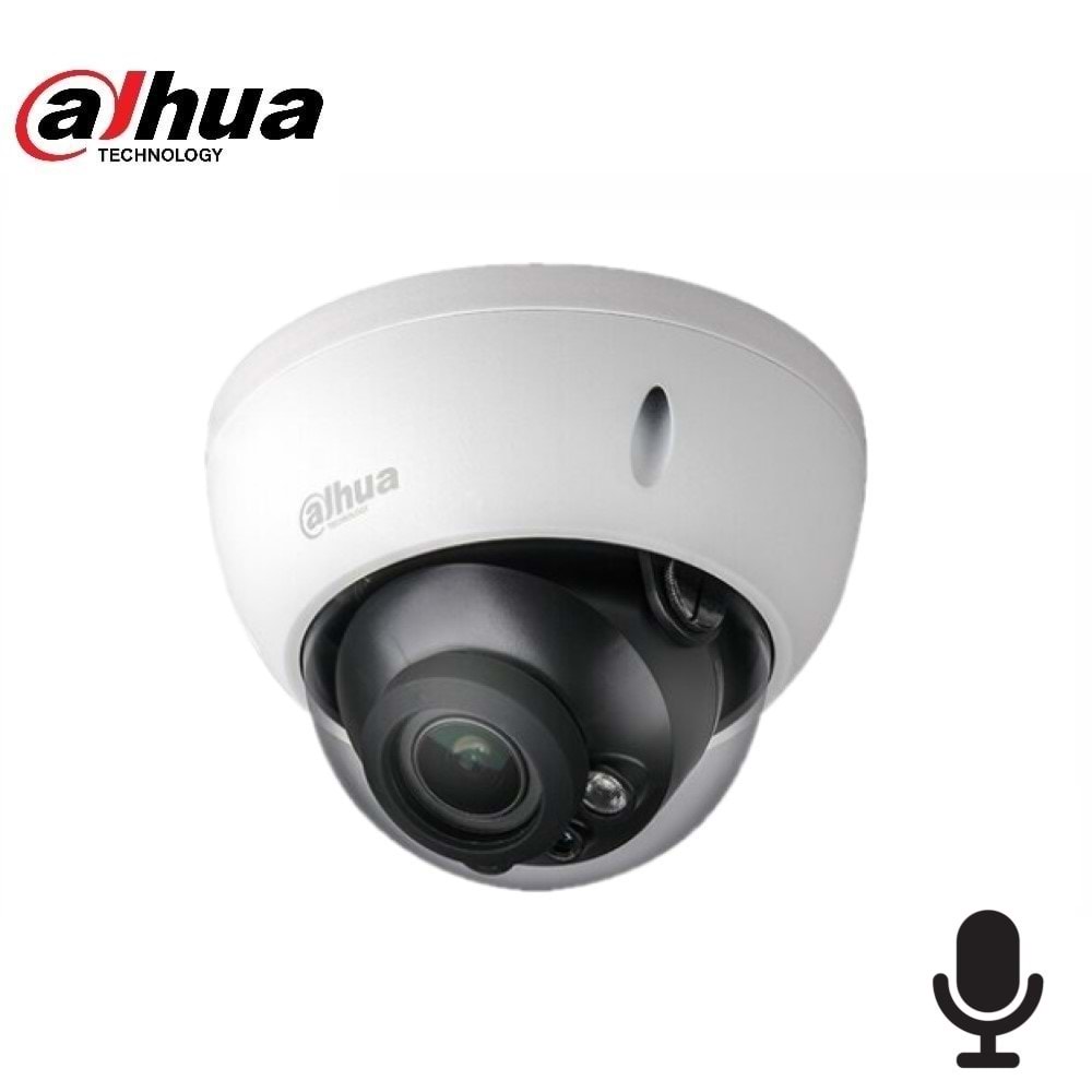 Dahua IPC-HDBW2841R-ZAS-27135 8Mpix, 2,7-13,5mm Lens, H265+, Dahili Mikrofon, 40Mt Gece Görüşü, IP67, PoE Dome IP Kamera