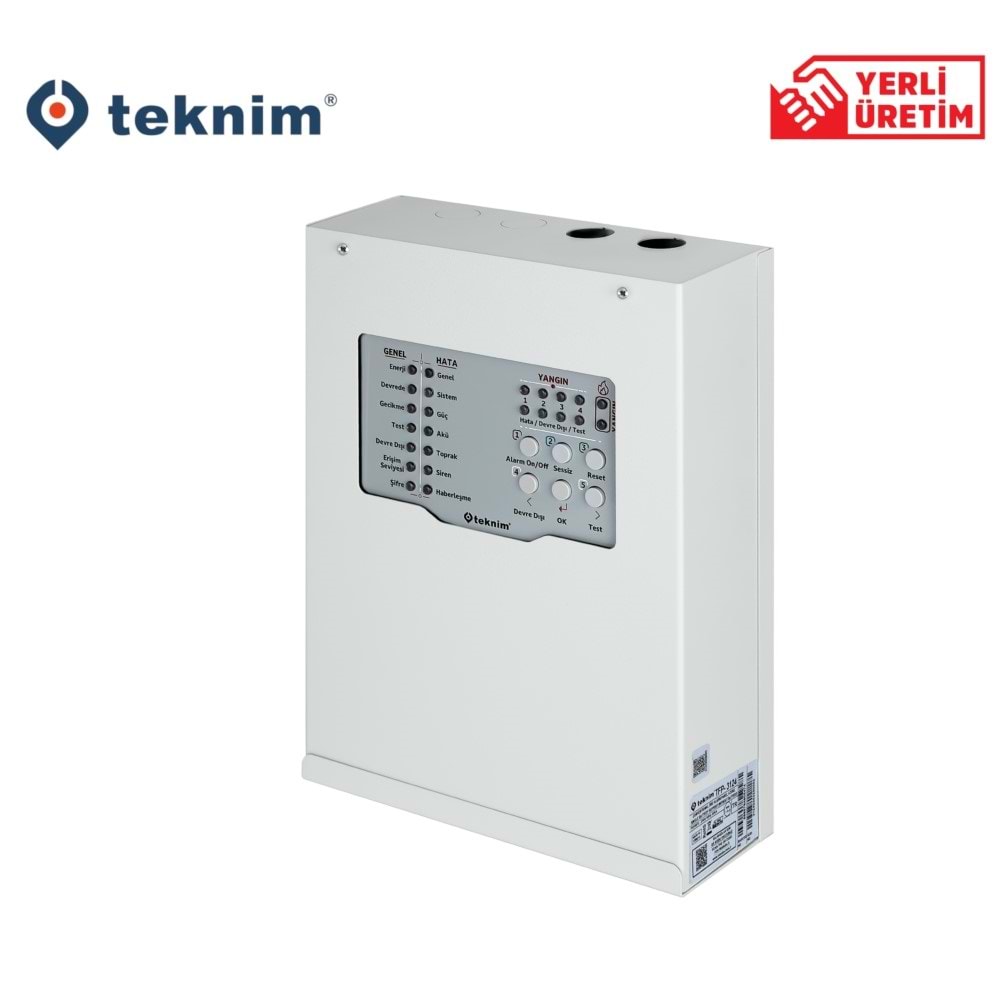 Teknim TFP-3124 4 Bölgeli Konvansiyonel Yangın Alarm Paneli Tek Akü İle Çalışır (Akü Hariç)