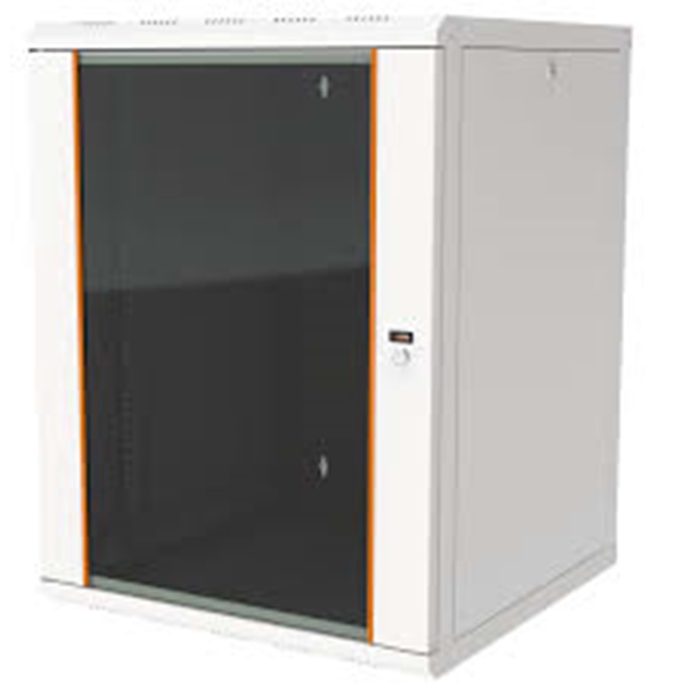 Ager 12U 600X600 Demonte Agena Flat Serisi Duvar Tipi Kabinet (Ön Çıtalı Cam KapakC-B1 Beyaz)
