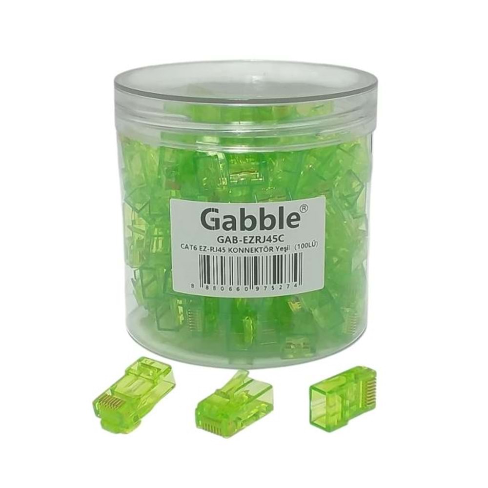 Gabble EZ RJ45 Renkli Konnektör 100lü Yeşil