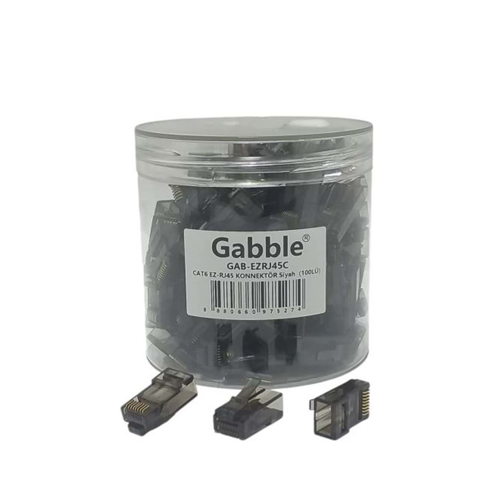 Gabble EZ RJ45 Renkli Konnektör 100lü Siyah