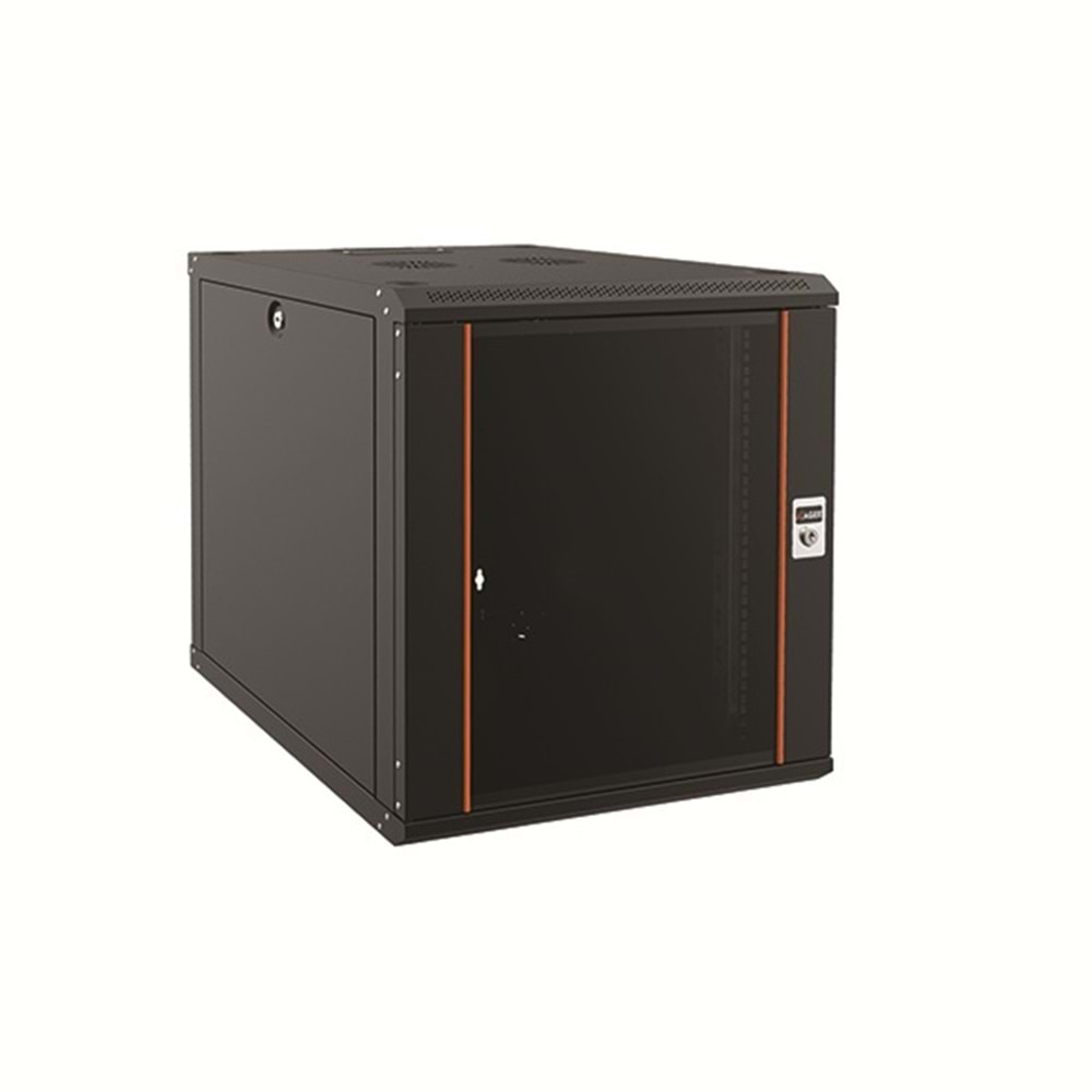 Ager 18U 600X600 Montajlı Agena Base Serisi Duvar Tipi Kabinet Siyah AG-AB18U6060S1-A0BB-BL-M1-18U6060