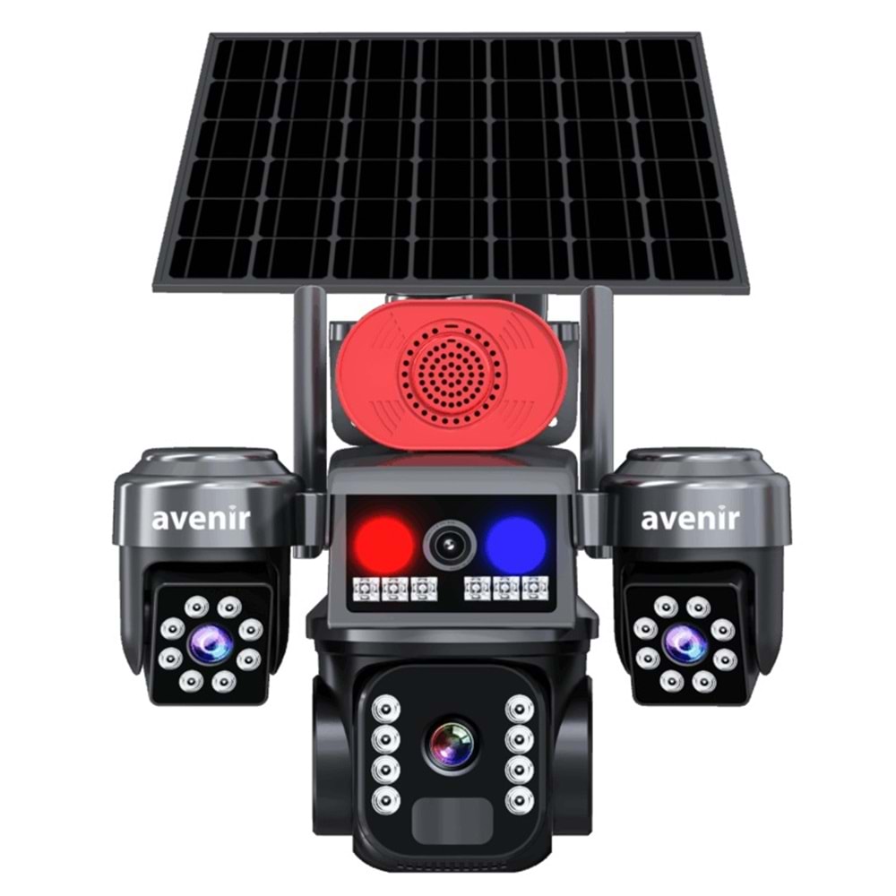 Avenir AV-S463 3 Kameralı Sim Kartlı 4G Güneş Enerjili Solar Kamera