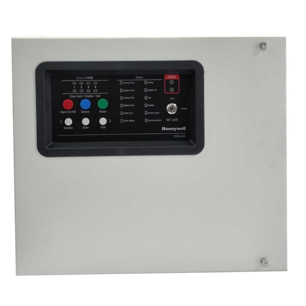 Honeywell CFAS-404 Konvasiyonel Yangın Paneli 4 BÖLGE(Metal Kasa)