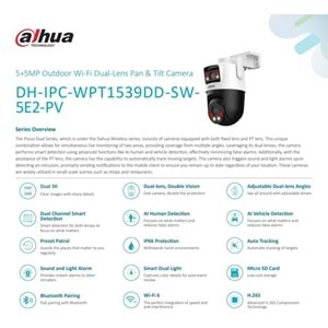 Dahua IPC-WPT1539DD-SW-5E2-P 5+5MP Outdoor Wi-Fi Dual-Lens Pan & Tilt Camera