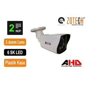 Zotech ZT-S206HD 2MP 6SK Led 3.6mm Plastik Ahd Kamera(45Mt)(S)