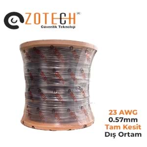 Zotech Zolink 6123500 23Awg (PE)Siyah Dış Ortam Cat6 Kablo 0,57mm U-UTP Kasnak(500Mt)