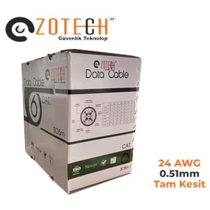 Zotech Zolink 6024305 24Awg Cat6 Network Kablo 0,51mm U-UTP Kutu(305Mt)