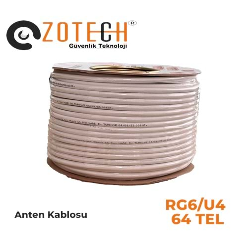 Zotech RG648100 48 TEL Uydu Anten Kablosu RG6/U4 0.90 100Metre (CCS/CU/AL)