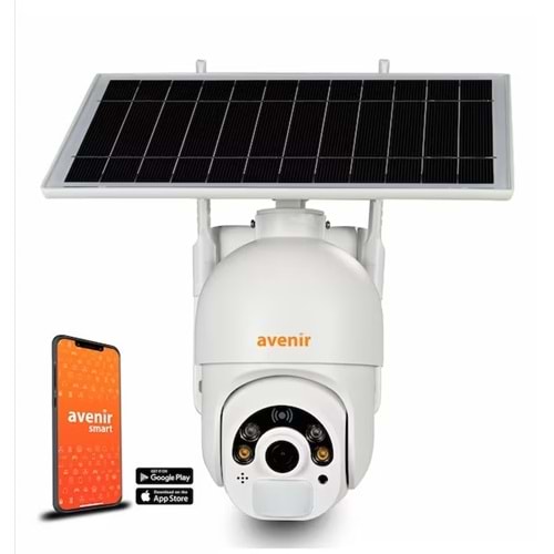 Avenir Av-S410 (4G-Solar) Sim Kartlı Güneş Enerjili Dış Ortam 360° Akıllı Kamera SD Kart