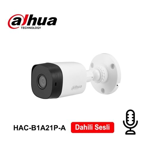 Dahua HAC-B1A21P-A 2MP HDCVI 3.6mm Bullet Kamera(Sesli)(20Mt)