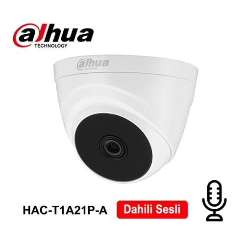 Dahua HAC-T1A21P-A 2MP 2.8mm Hdcvı Dome Kamera(Sesli)(20Mt)
