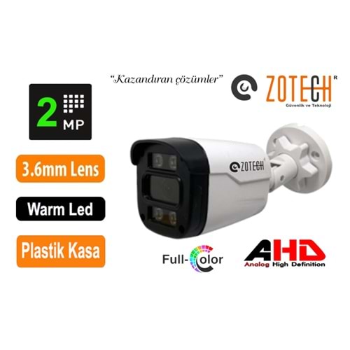 Zotech FC-T204HD36 Full Color 2MP 3.6mm 4in1 Kamera (45Mt)(S)