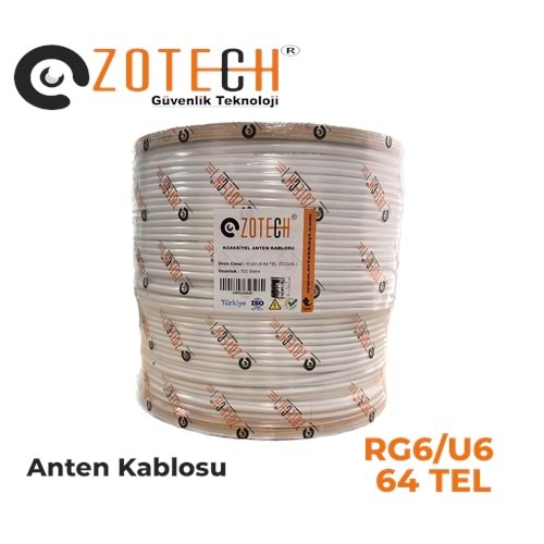 Zotech RG664500 64 TEL Uydu Anten Kablosu RG6/U6 1.02 500Metre (CCS/CU/AL)