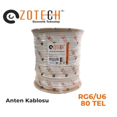 Zotech RG680300 80 TEL Uydu Anten Kablosu RG6/U6 1.02 300Metre (CCS/CU/AL)