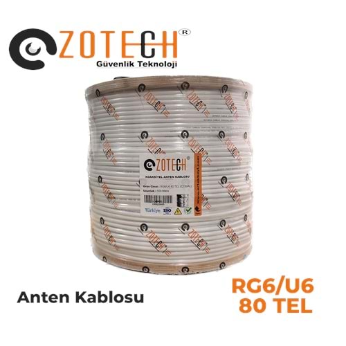 Zotech RG680500 80 TEL Uydu Anten Kablosu RG6/U6 1.02 500Metre (CCS/CU/AL)