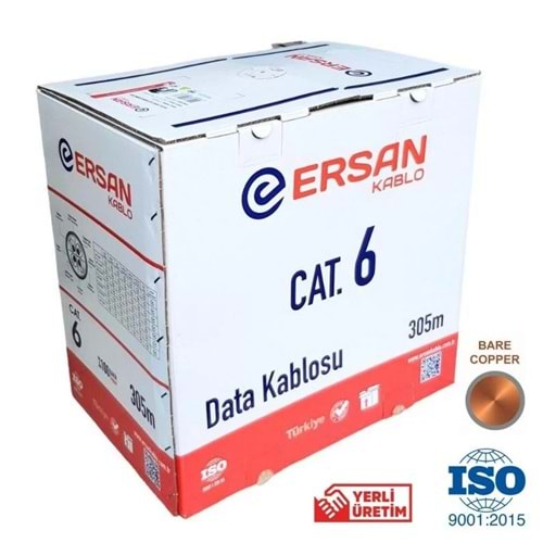 Ersan Cat6 4x4x23AWG 0,57mm CU U/UTP Full Bakır Network Kablosu(305Mt)