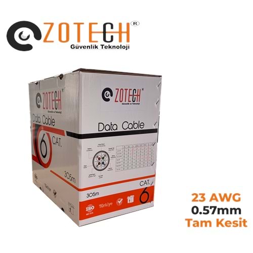Zotech 6023305 23Awg Cat6 Network Kablo 0,57mm U-UTP Kutu(305Mt)