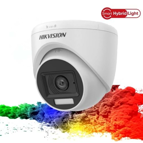 Hikvision DS-2CE76D0T-EXLPF 2MP 2.8mm Smart Hybrid Light Fixed Mini Dome(20Mt.)