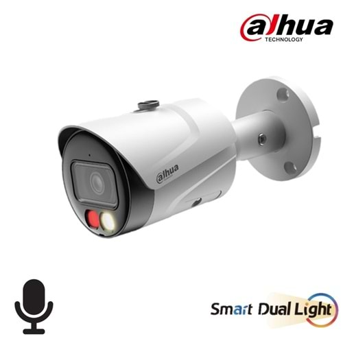 Dahua IPC-HFW1249S-S-IL 2MP 3,6mm Smart Dual Light H265+ IP67 PoE Bullet IP Kamera(Sesli)(30Mt)