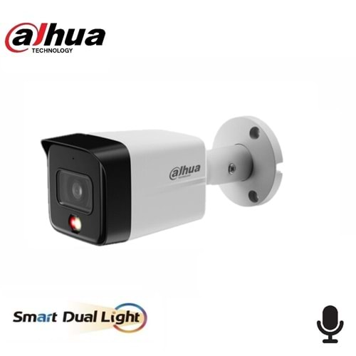 Dahua IPC-HFW1439TC1-SA-IL-0360B-S6 4MP Giriş Seviyesi Akıllı Çift Işıklı Sabit Odaklı Bullet Ağ Kamerası