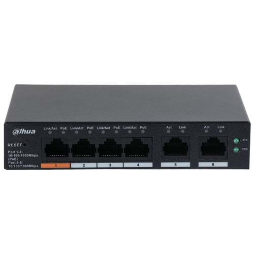 Dahua CS4006-4GT-60 6-Port Yönetilebilir 4-Port PoE Bulut Gigabit Switch