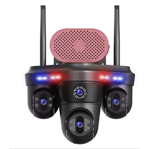 Esvision ES-705 Çakarlı Sirenli Wifi Kamera 4 Lens 4x2 mp