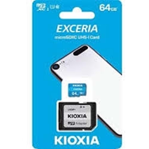 Kioxia 64GB Exceria LMEX1L064GG2 Uhs-1 CL10 100MB/S Microsd Kart Bellek (Sd Adaptörlü)
