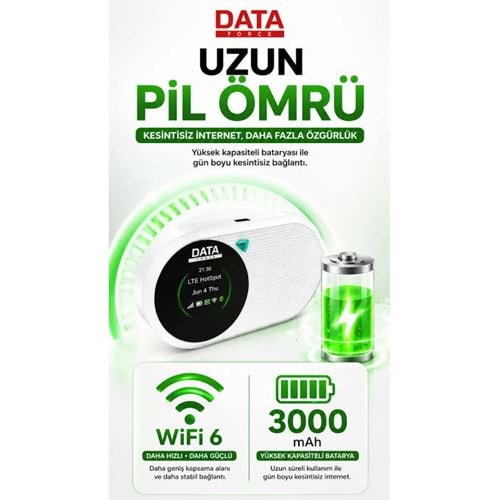 Dataforce 4g Modem-Wifi-6 M10PRO Sim Kartlı Taşınabilir Modem Router