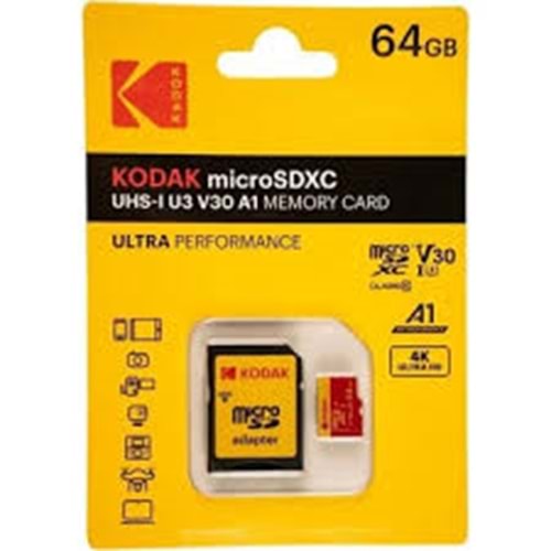 Kodak Ultra Performans Class 10 UHS-I U3 V30 A1 64 GB Hafıza Kart