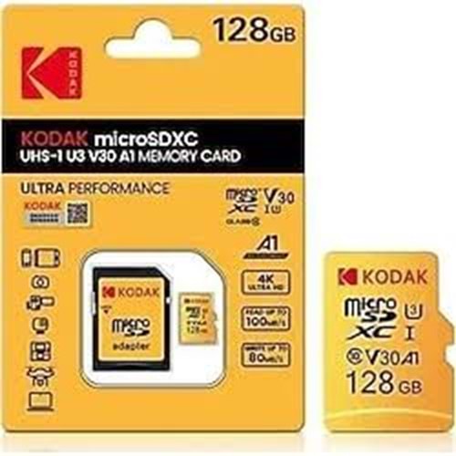 Kodak Ultra Performans Class 10 UHS-I U3 V30 A1 128 GB Hafıza Kart